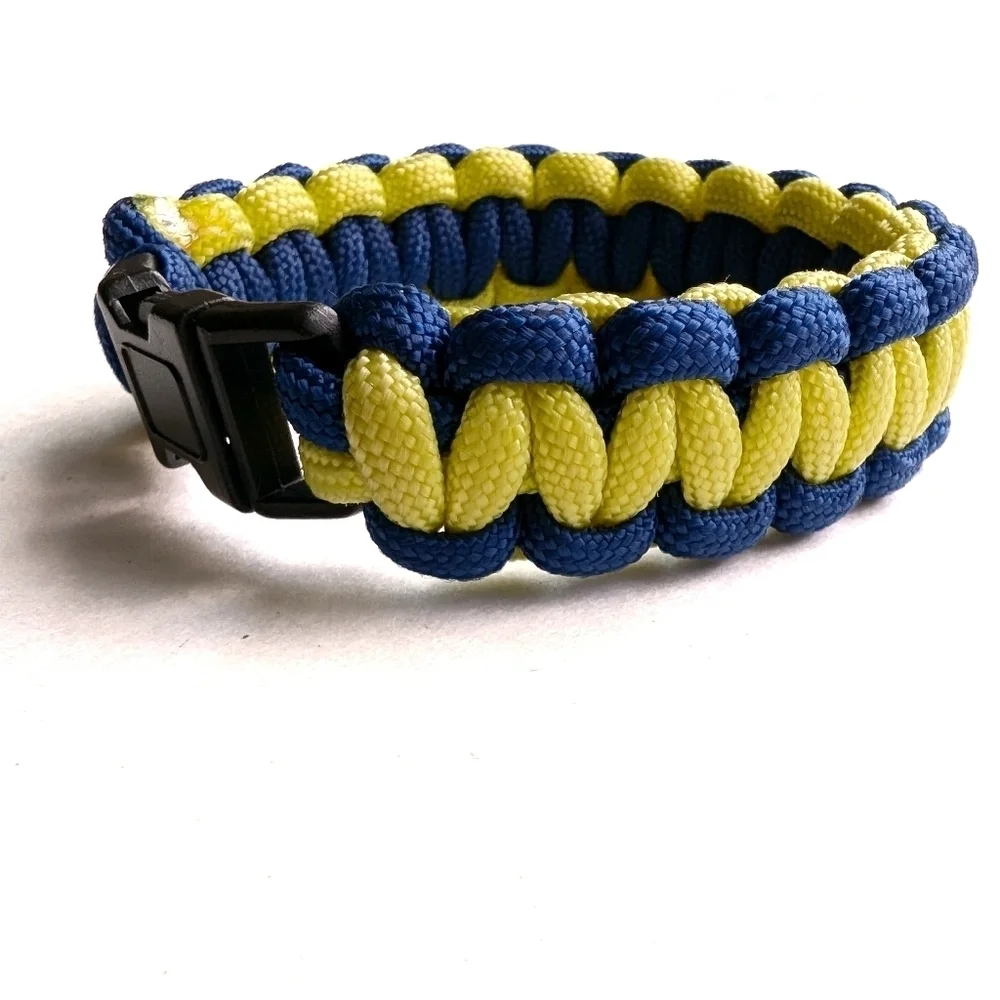 PARACHUTE Cord Rope Bracelet Yellow Blue Camping Boating